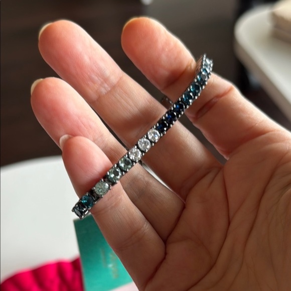 NWT Kurt Geiger different blue Ombra crystal tennis bracelet - Picture 3 of 8